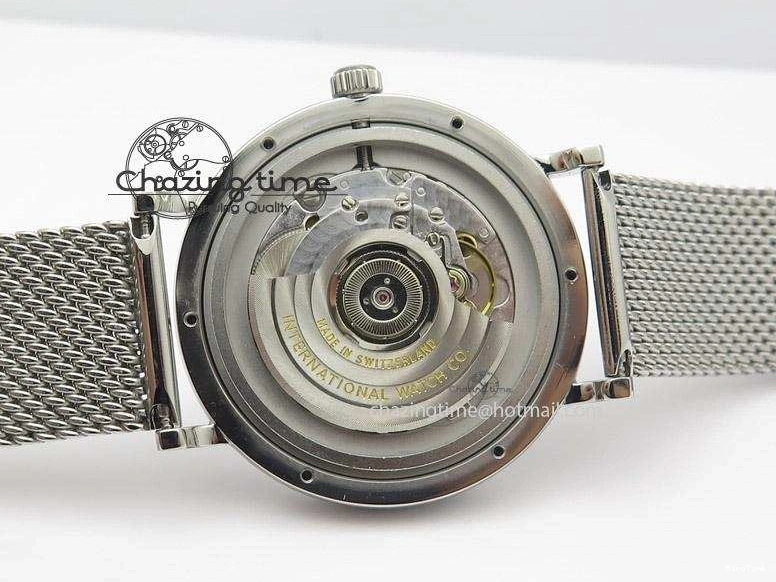 MIROTIME 1225 Portofino SCHAFFHAUSEN SS MKF 1:1 Best Edition Silver Dial Diamond On Mesh Bracelet A Lightweight 7339